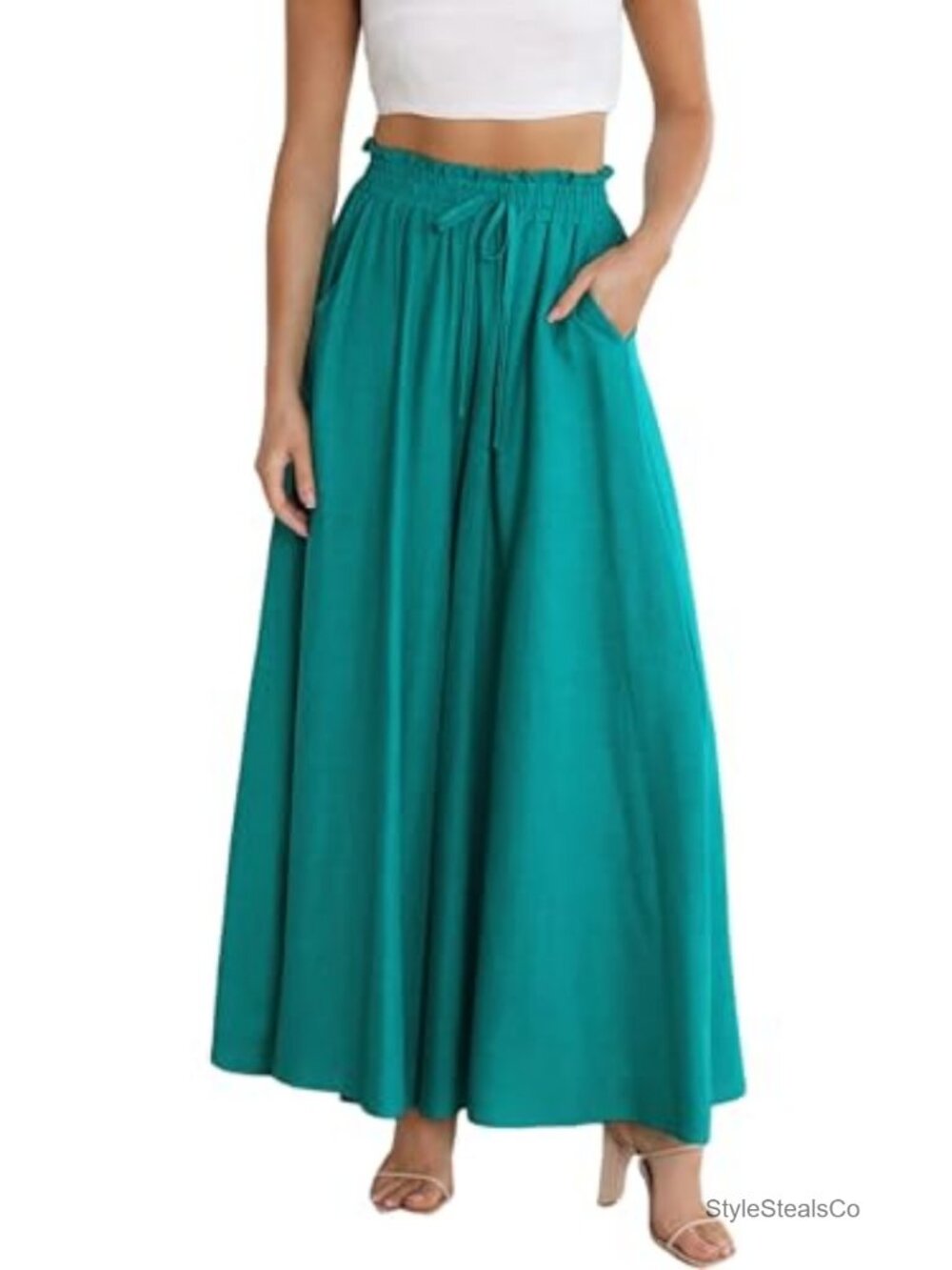 Wide Leg Palazzo Lounge Pants with Pockets